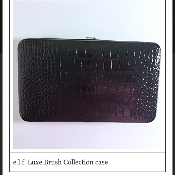 ELF Luxe Brush Collection 7 Pieces Black Croc Case New - Picture 11 of 11